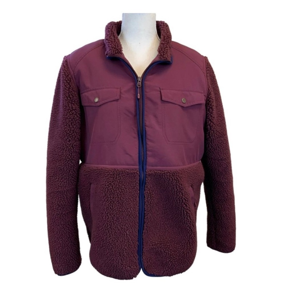 Duluth Trading Co Sherpa Jacket In Mulberry Size XS Gorpcore Coat Burgundy